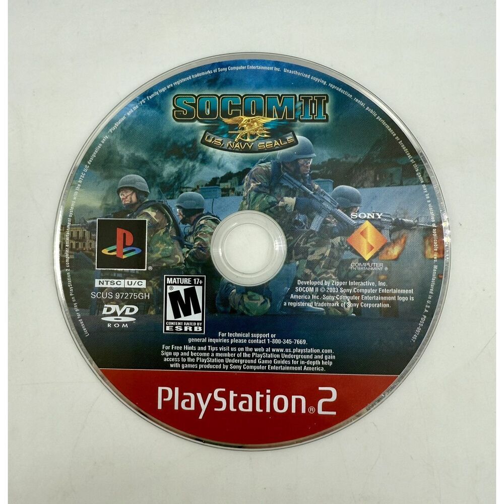 SOCOM II -‎ US Navy SEALs (Sony PlayStation 2, PS2, 2003) Disc Only Tested